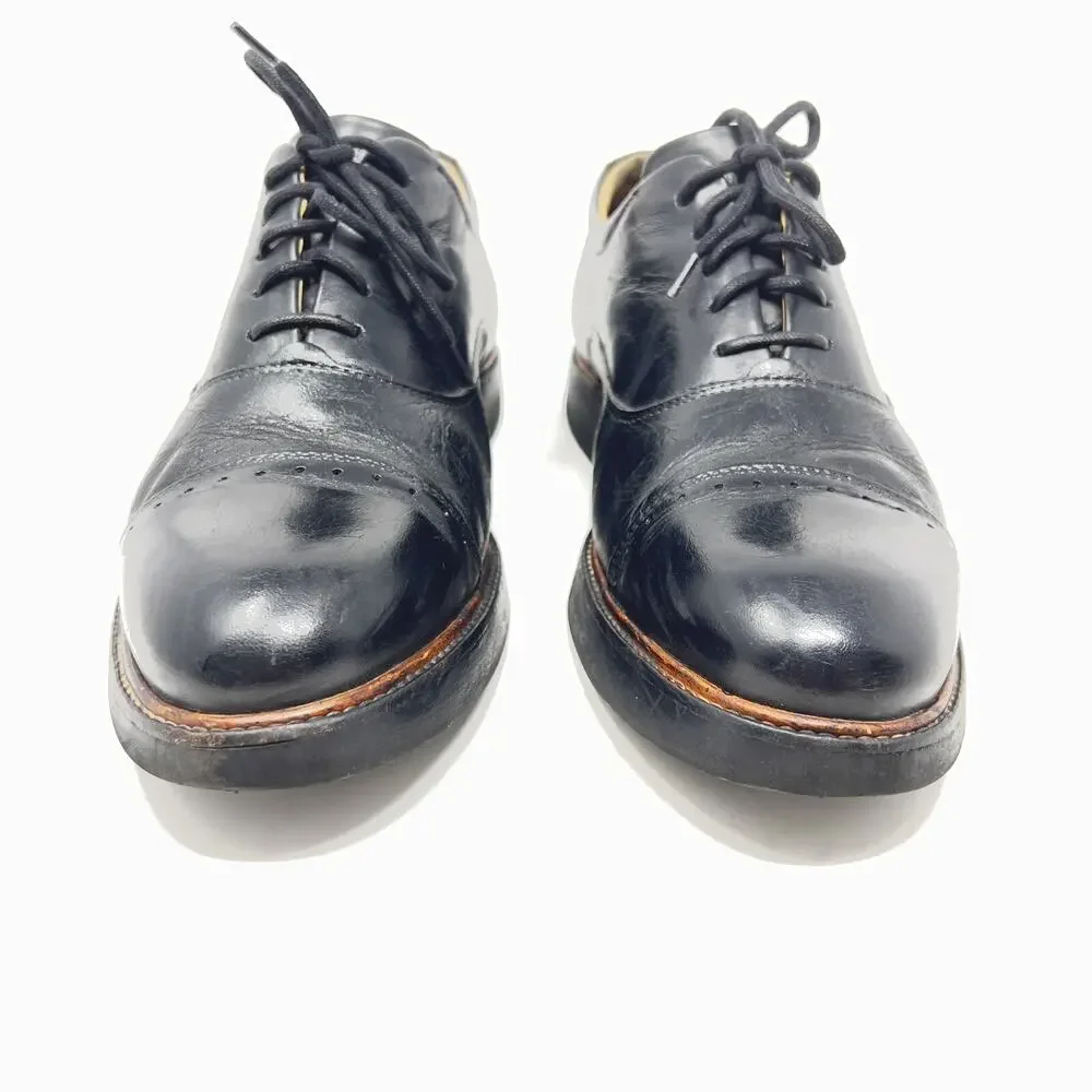 Samuel Hubbard Mens Market Cap Toe Black Leather Oxford Dress Shoes 11 US 45 EUR